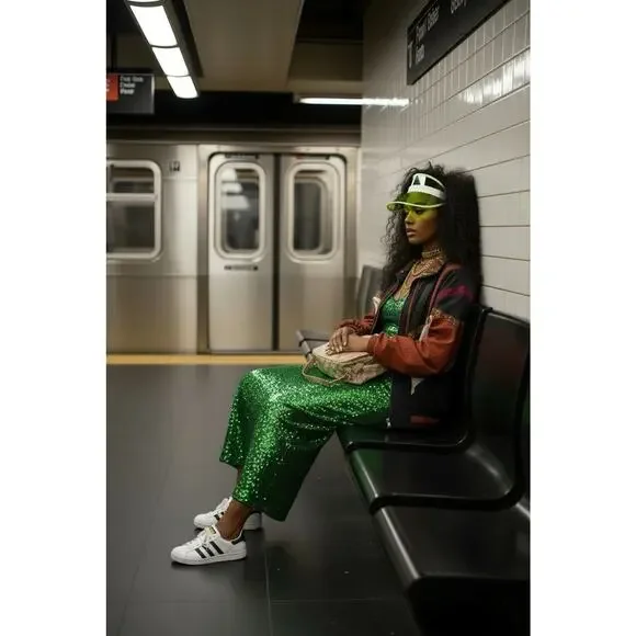 Vintage 90s RE Sport River Edge Bomber Jacket M Nylon Geometric Colorblock Retro - Picture 4 of 16